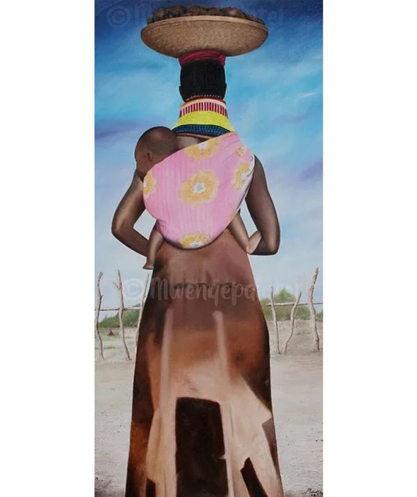 Mama Africa is an original oil painting on canvas Size 24''x48''